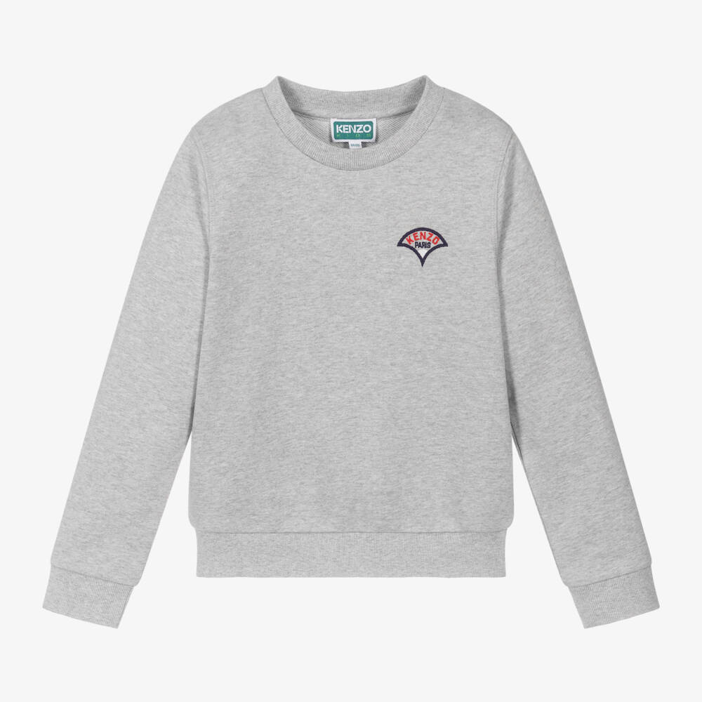 KENZO KIDS-Свитшот серый Seigaiha для мальчиков | Childrensalon Outlet