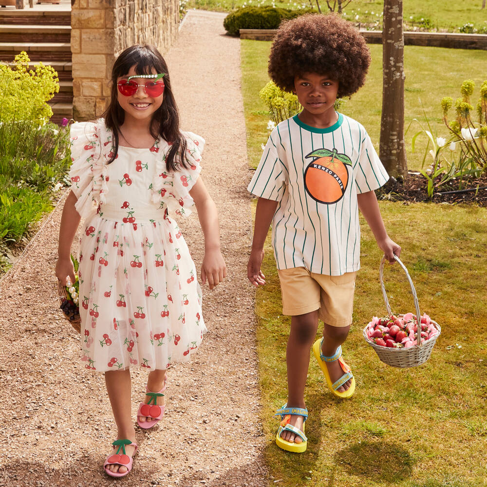 KENZO KIDS-شورت بيج ناعم للأولاد بشعار | Childrensalon Outlet