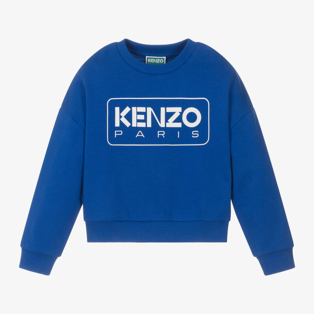 KENZO KIDS-Boys Soft Blue Cotton Pullover | Childrensalon Outlet