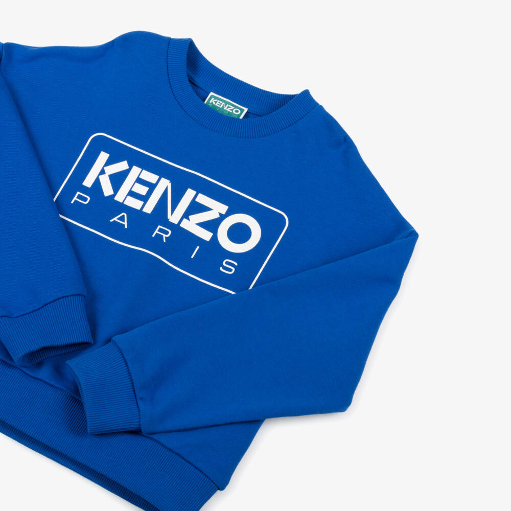 KENZO KIDS-Boys Soft Blue Cotton Pullover | Childrensalon Outlet