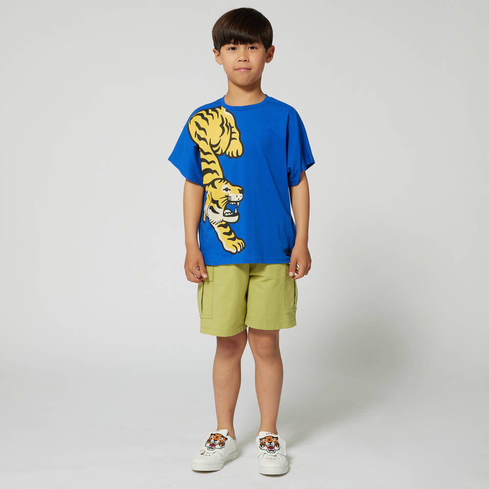 KENZO KIDS-Boys Soft Blue Tiger Tee | Childrensalon Outlet