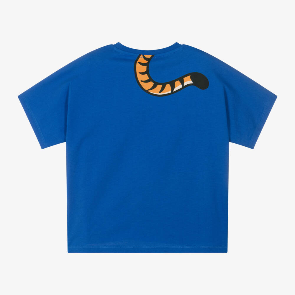 KENZO KIDS-Boys Soft Blue Tiger Tee | Childrensalon Outlet