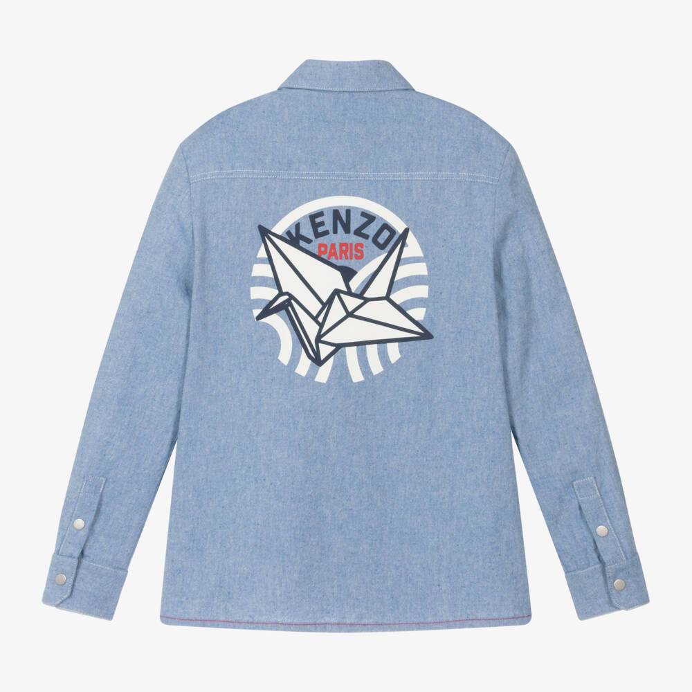 KENZO KIDS-Boys Soft Chambray Fortune Shirt | Childrensalon Outlet