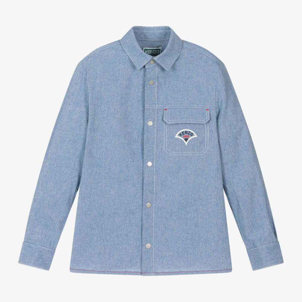 KENZO KIDS-Boys Soft Chambray Fortune Shirt | Childrensalon Outlet