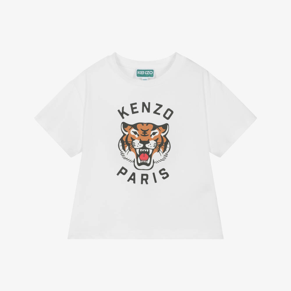 KENZO KIDS-Мягкая хлопковая футболка с тигром для мальчиков | Childrensalon Outlet