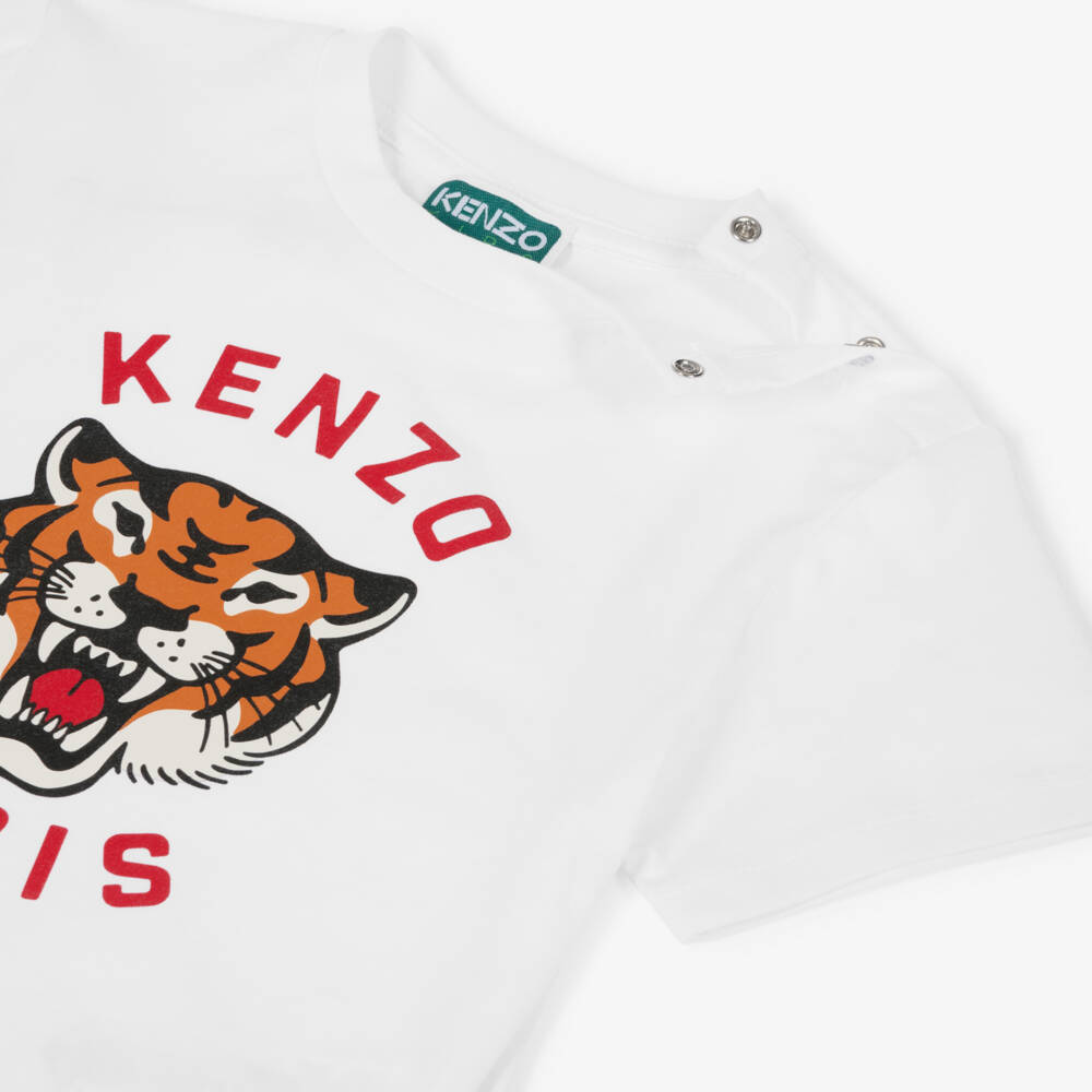 KENZO KIDS-Boys' Soft White Tiger Tee | Childrensalon Outlet