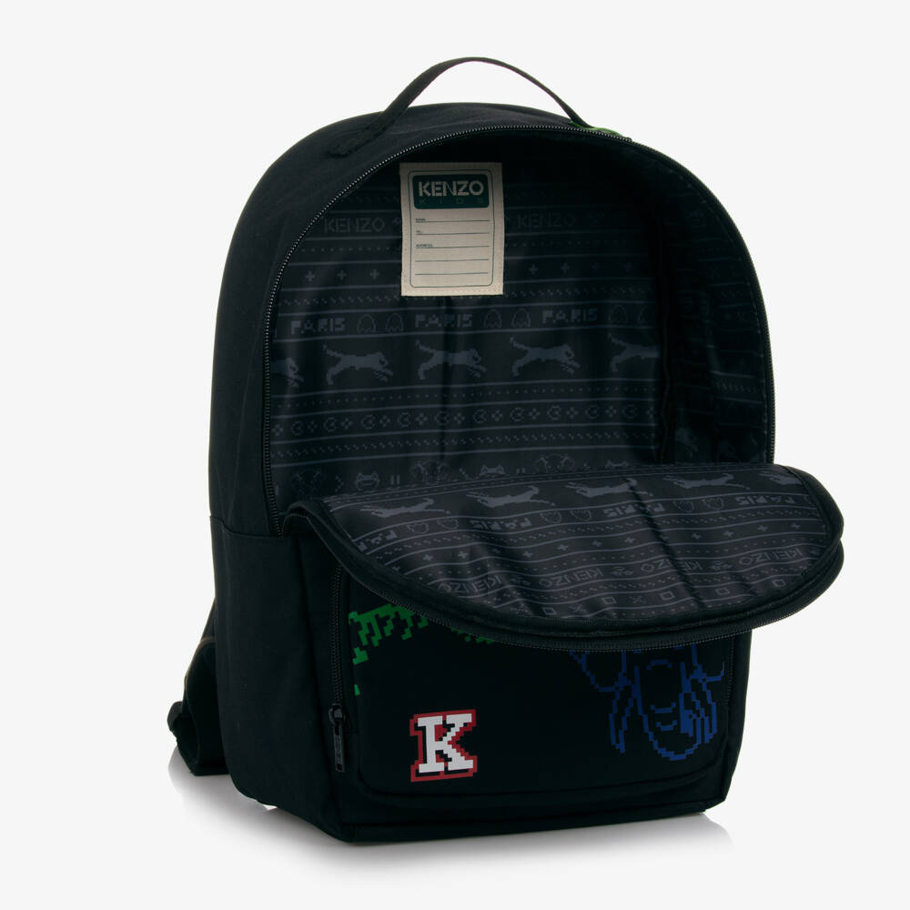 KENZO KIDS-Boys Sturdy Black Canvas Rucksack | Childrensalon Outlet