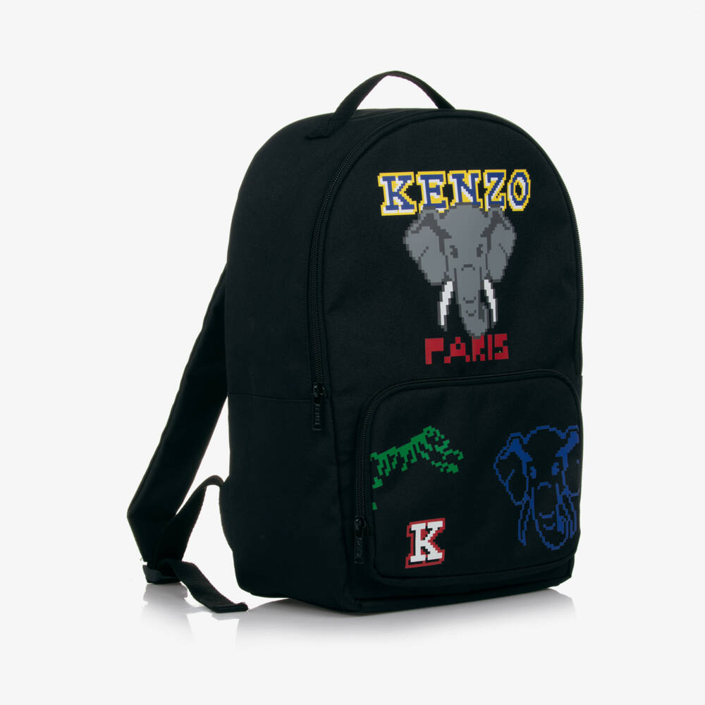 KENZO KIDS-Boys Sturdy Black Canvas Rucksack | Childrensalon Outlet