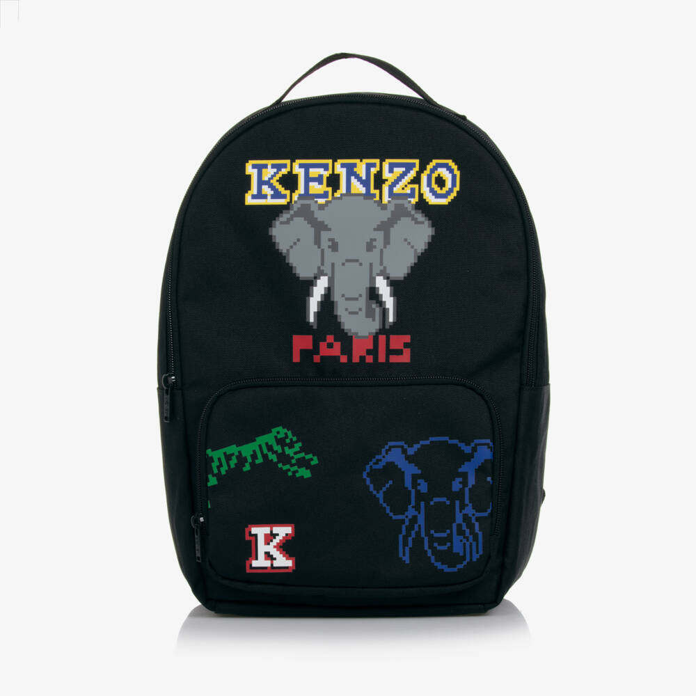 KENZO KIDS-Boys Sturdy Black Canvas Rucksack | Childrensalon Outlet