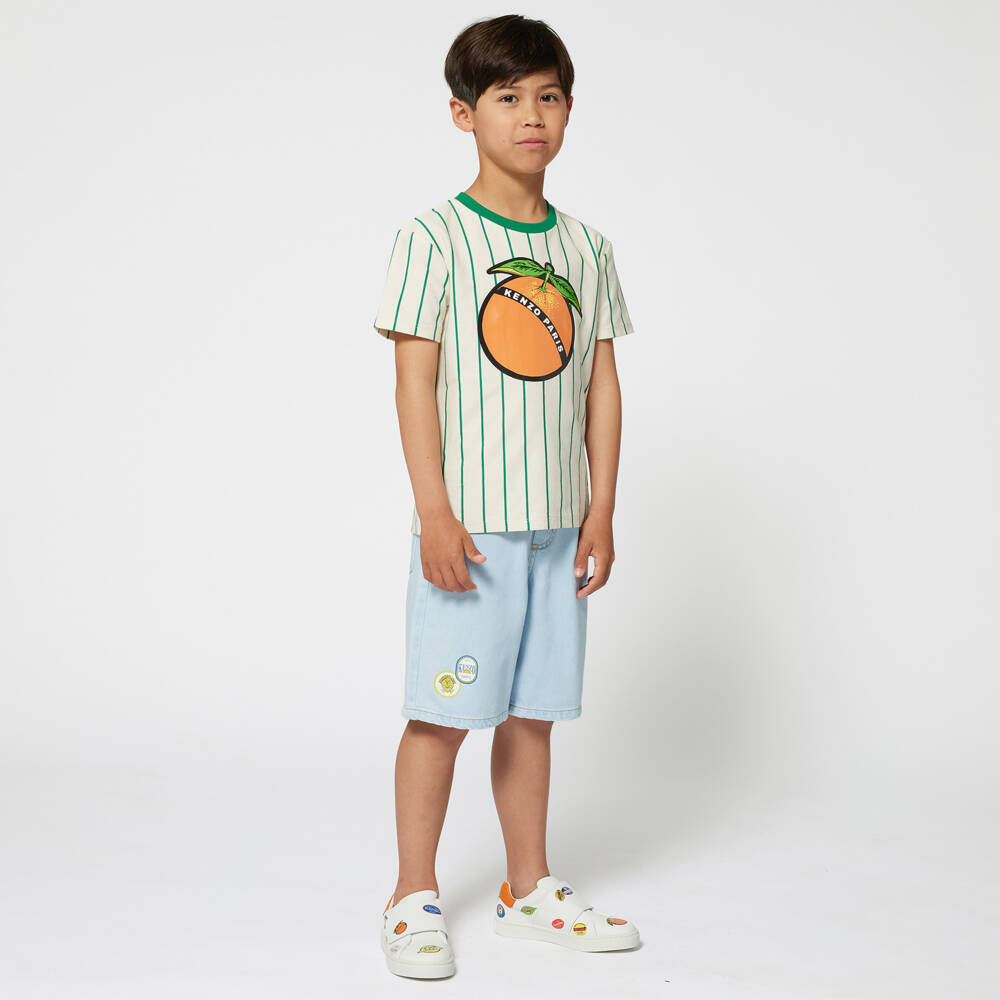 KENZO KIDS-Boys Stylish Blue Cotton Shorts | Childrensalon Outlet
