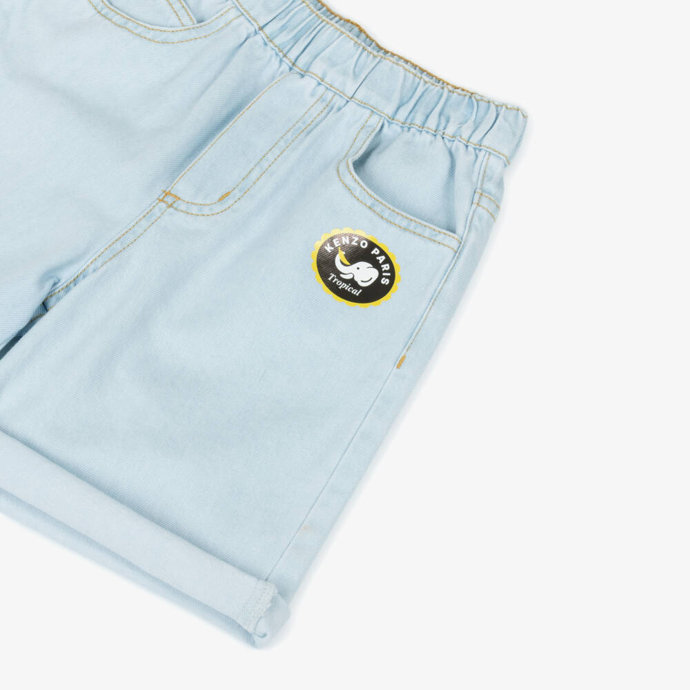KENZO KIDS-Boys Stylish Blue Cotton Shorts | Childrensalon Outlet