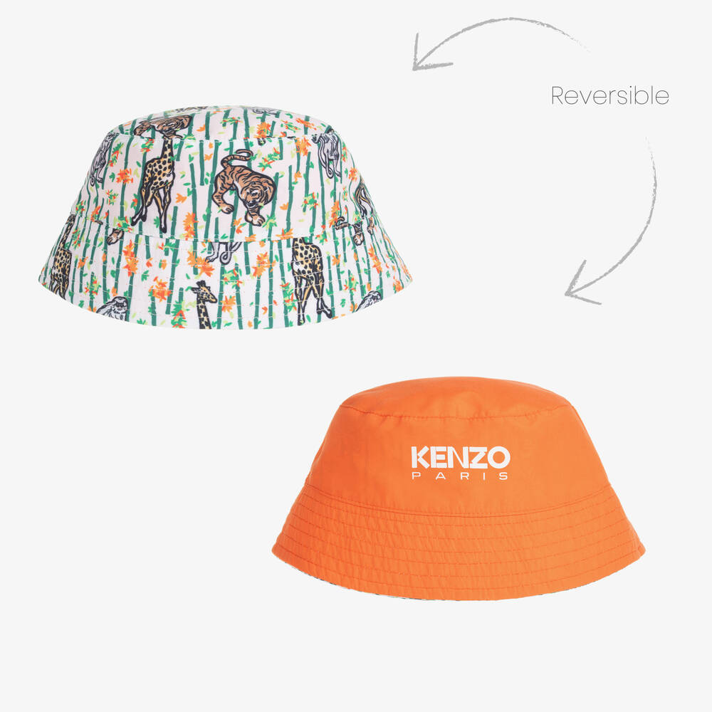 KENZO KIDS - Boys Tiger Reversible Bucket Hat | Childrensalon
