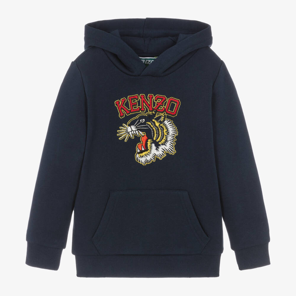 KENZO KIDS-Boys Varsity Navy Tiger Hoodie | Childrensalon Outlet