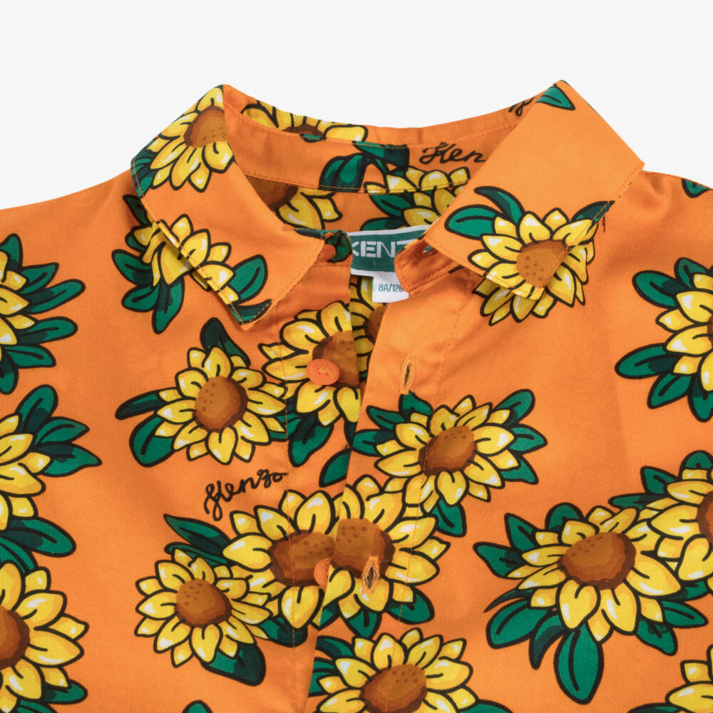 KENZO KIDS-Boys Vibrant Floral Print Shirt | Childrensalon Outlet