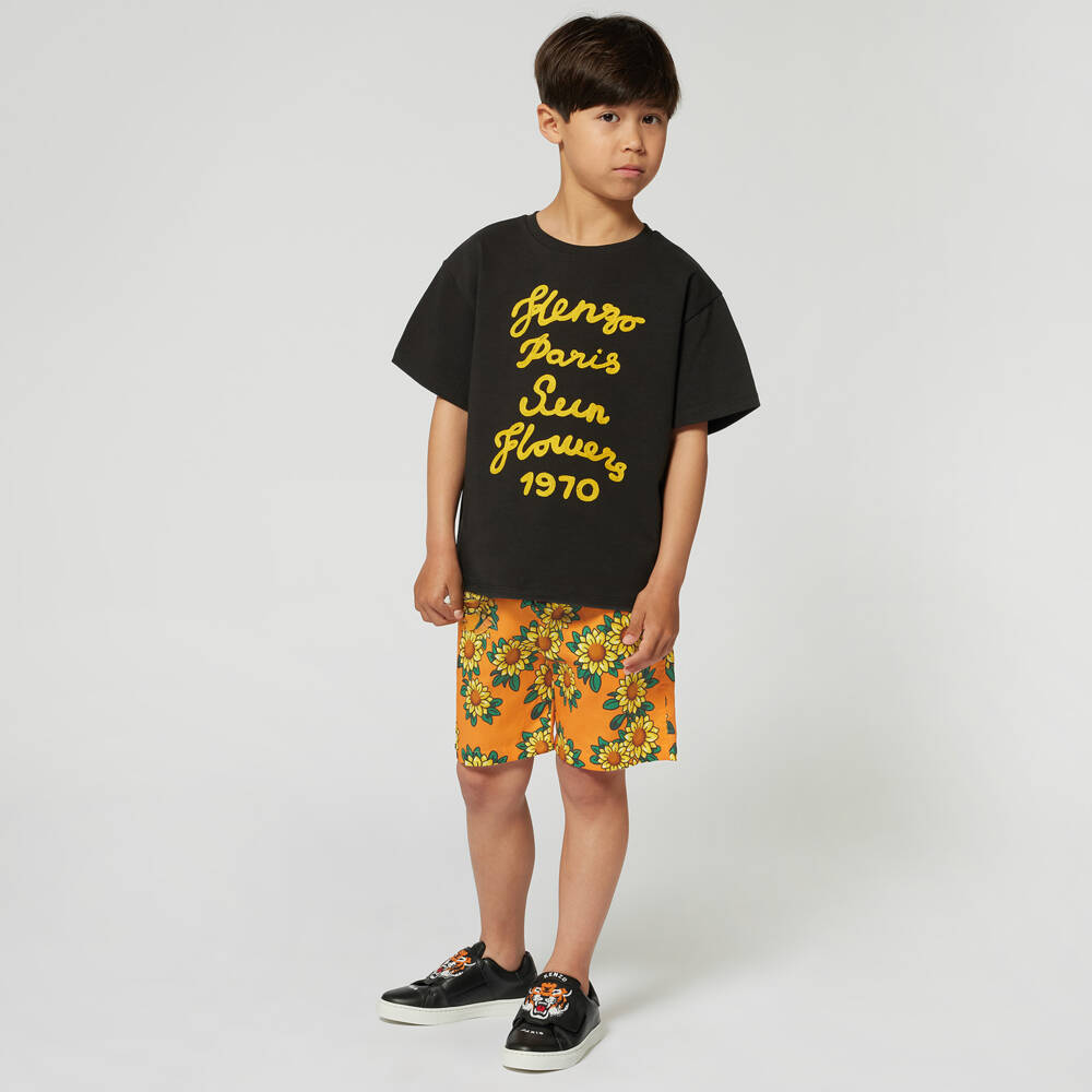 KENZO KIDS-Boys Vibrant Sunflower Cotton Shorts | Childrensalon Outlet