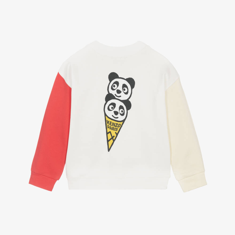 KENZO KIDS-Boys' White Bear Knit Jumper | Childrensalon Outlet