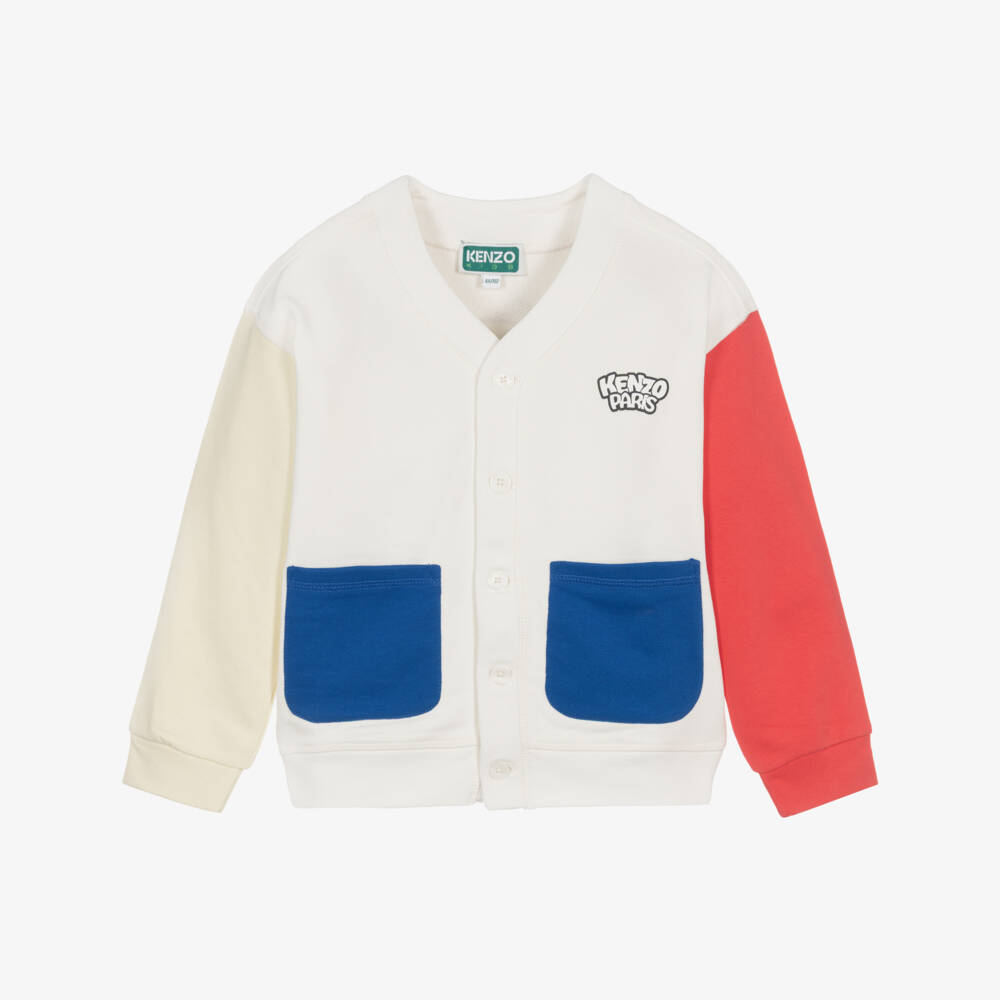 KENZO KIDS-Boys' White Bear Knit Jumper | Childrensalon Outlet