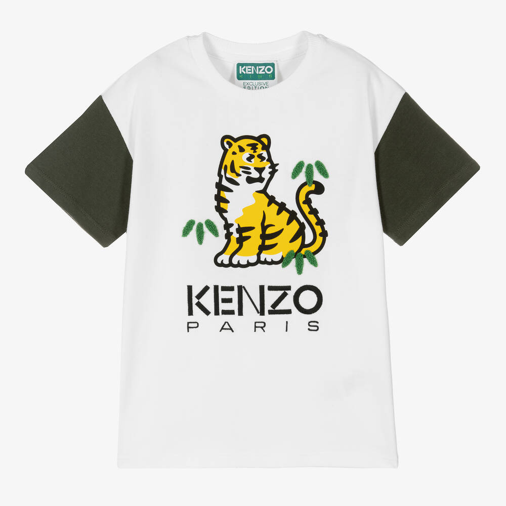 KENZO KIDS - Boys White Cotton KOTORA T-Shirt | Childrensalon