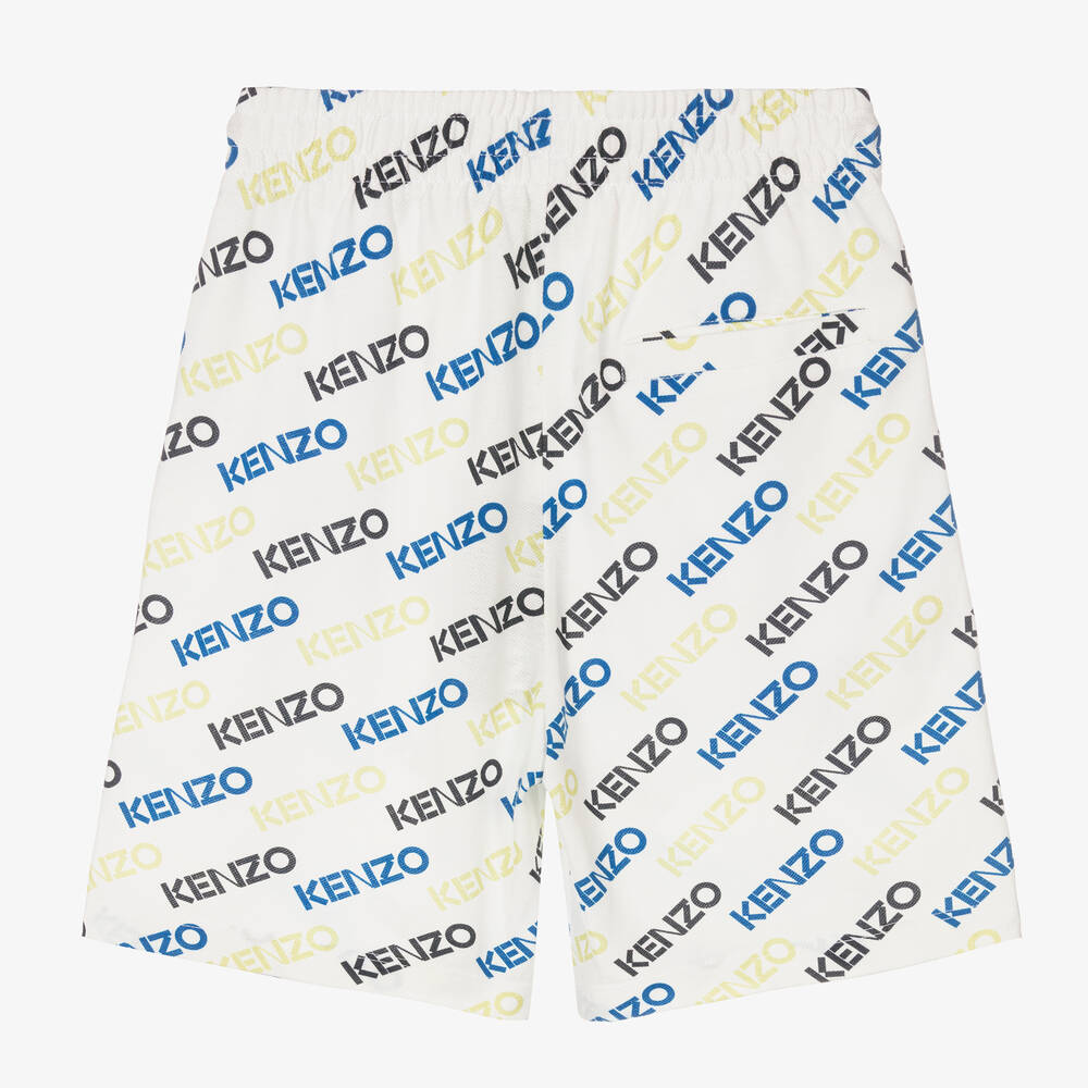 KENZO KIDS-Boys White Cotton Logo Shorts | Childrensalon Outlet