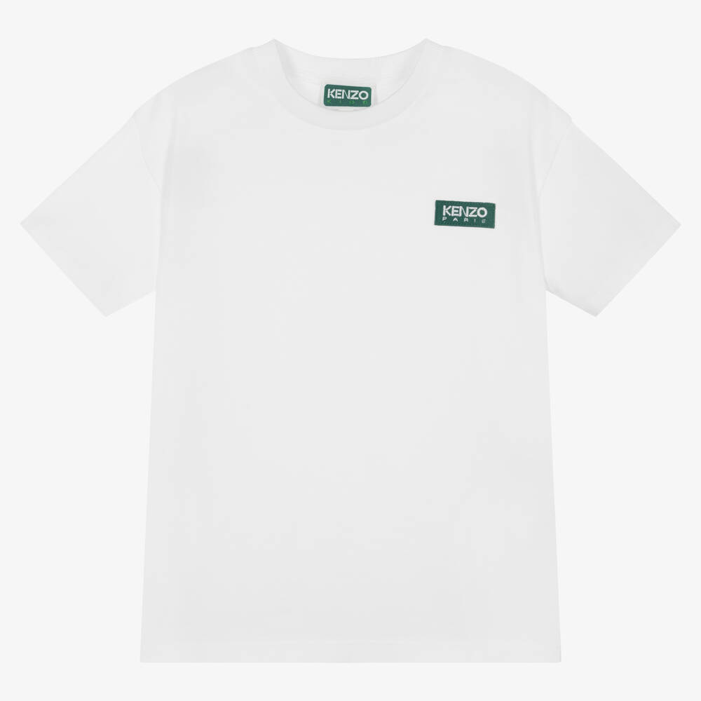 KENZO KIDS - Boys White Cotton Logo T-Shirt | Childrensalon Outlet