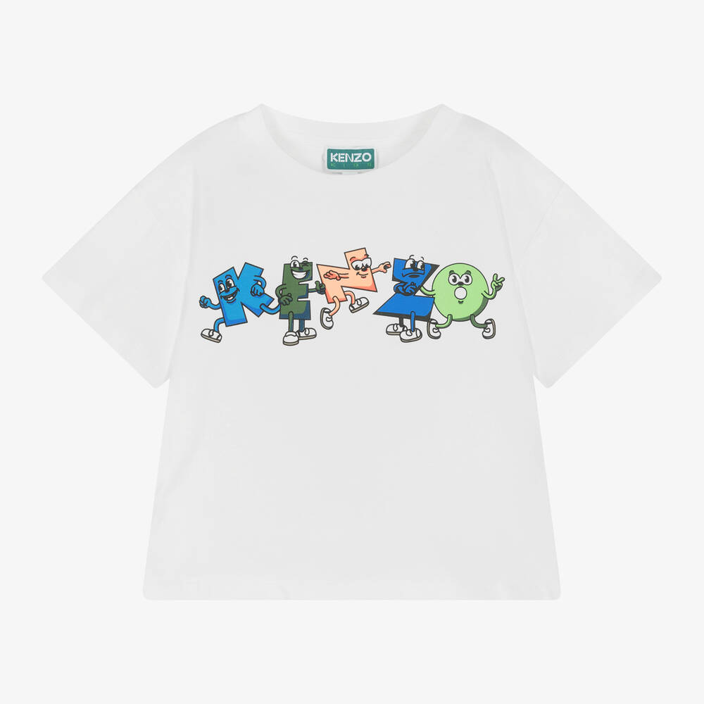 KENZO KIDS-Boys White Cotton T-Shirt | Childrensalon Outlet
