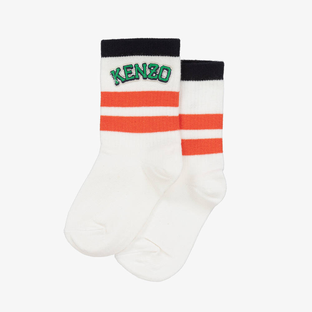 KENZO KIDS-جوارب قطن لون أبيض للأولاد | Childrensalon Outlet