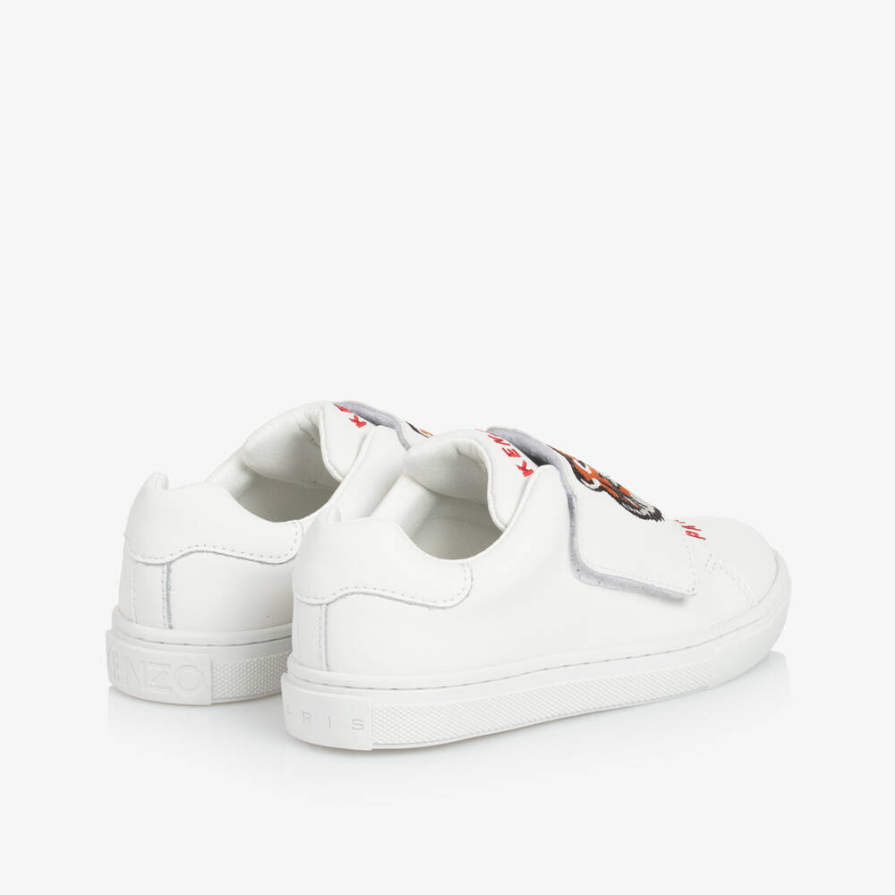 KENZO KIDS-Boys White Leather Tiger Sneakers | Childrensalon Outlet