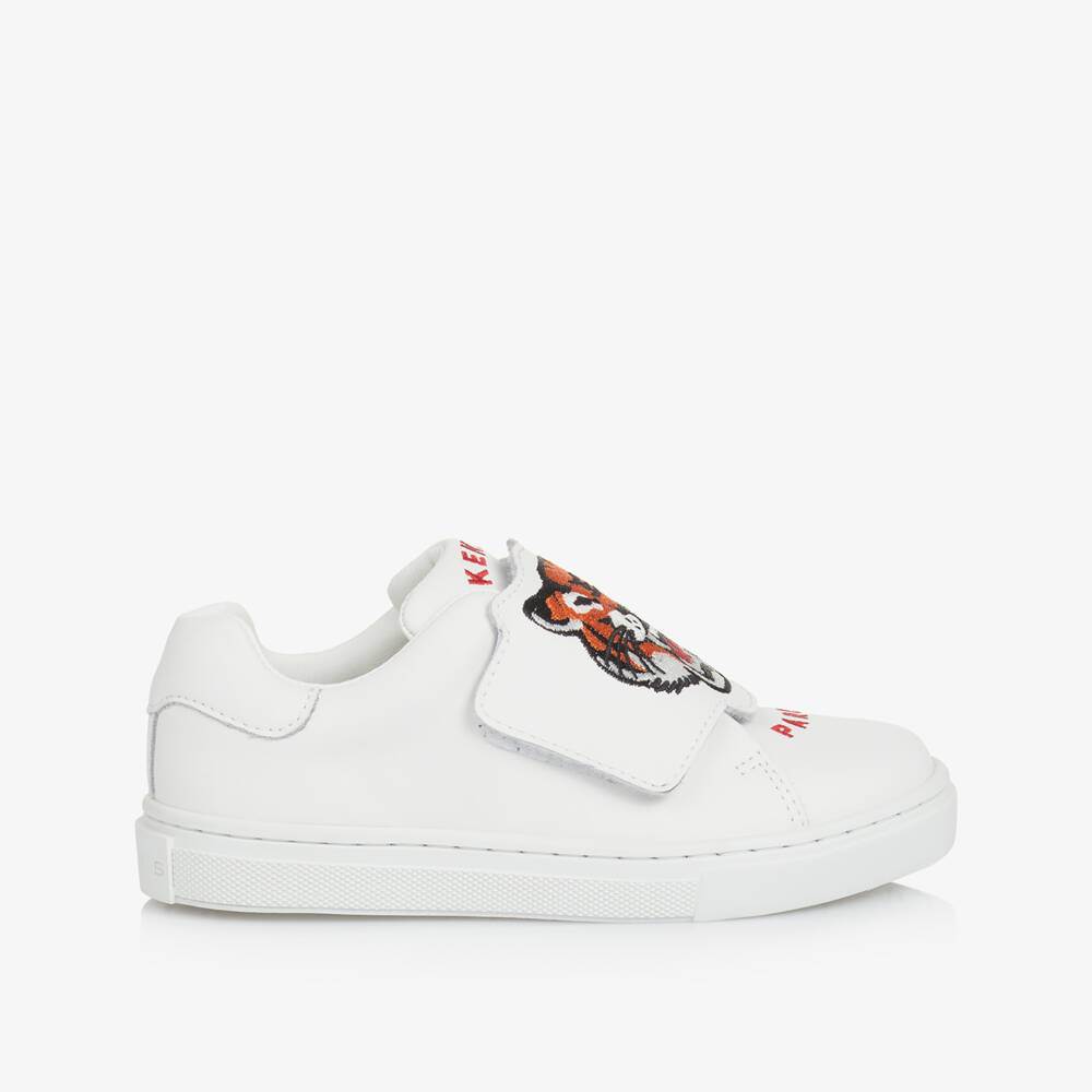 KENZO KIDS-Boys White Leather Tiger Sneakers | Childrensalon Outlet