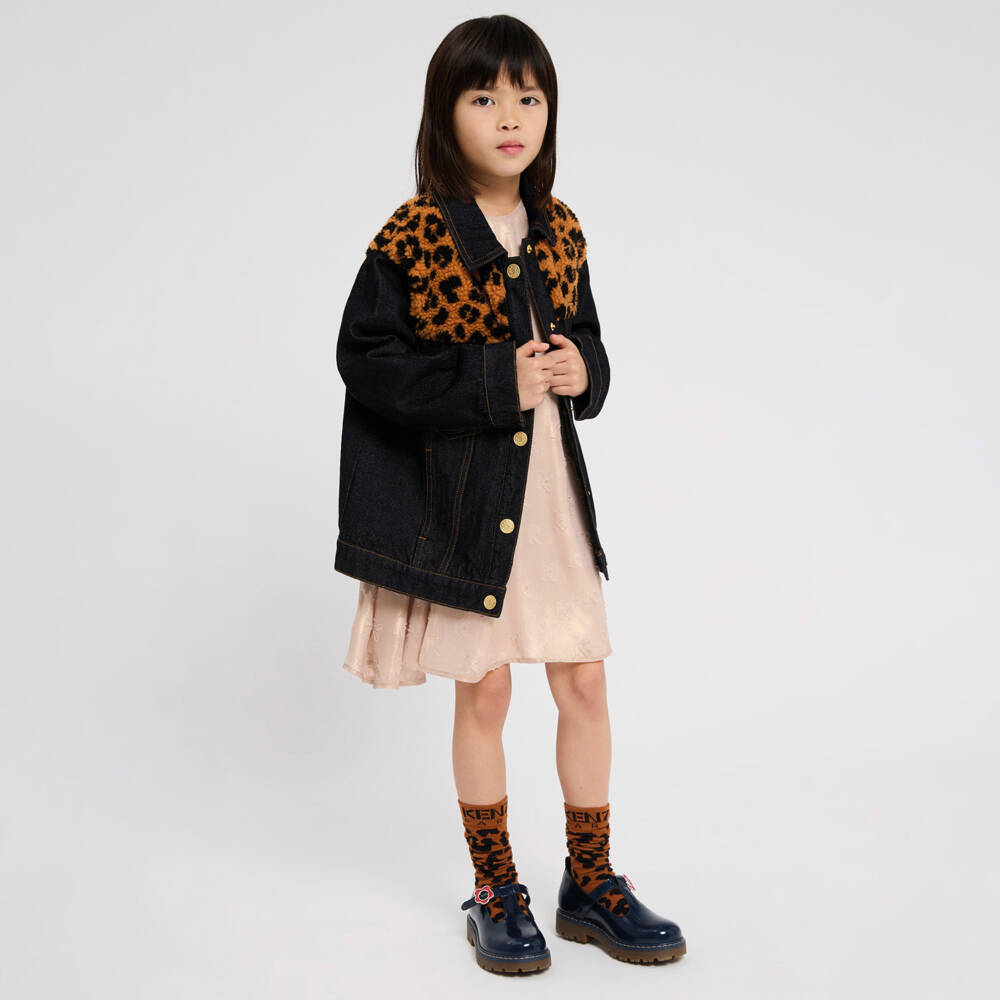 كينزو كيدز-جوارب بنقشة الفهد لون برتقالي | Childrensalon Outlet