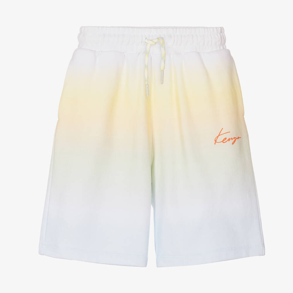 KENZO KIDS - Boys Yellow & Blue Gradient Cotton Shorts | Childrensalon