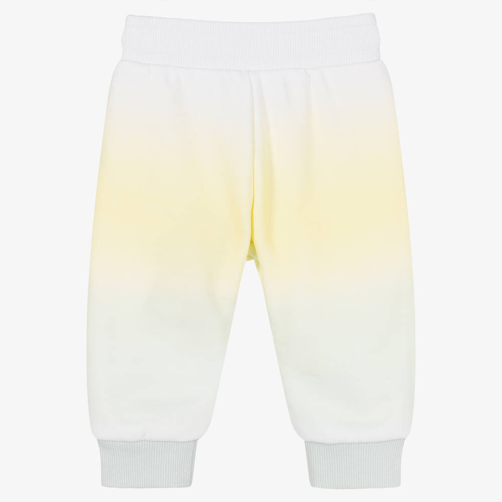 KENZO KIDS Boys Yellow Blue Gradient Logo Joggers