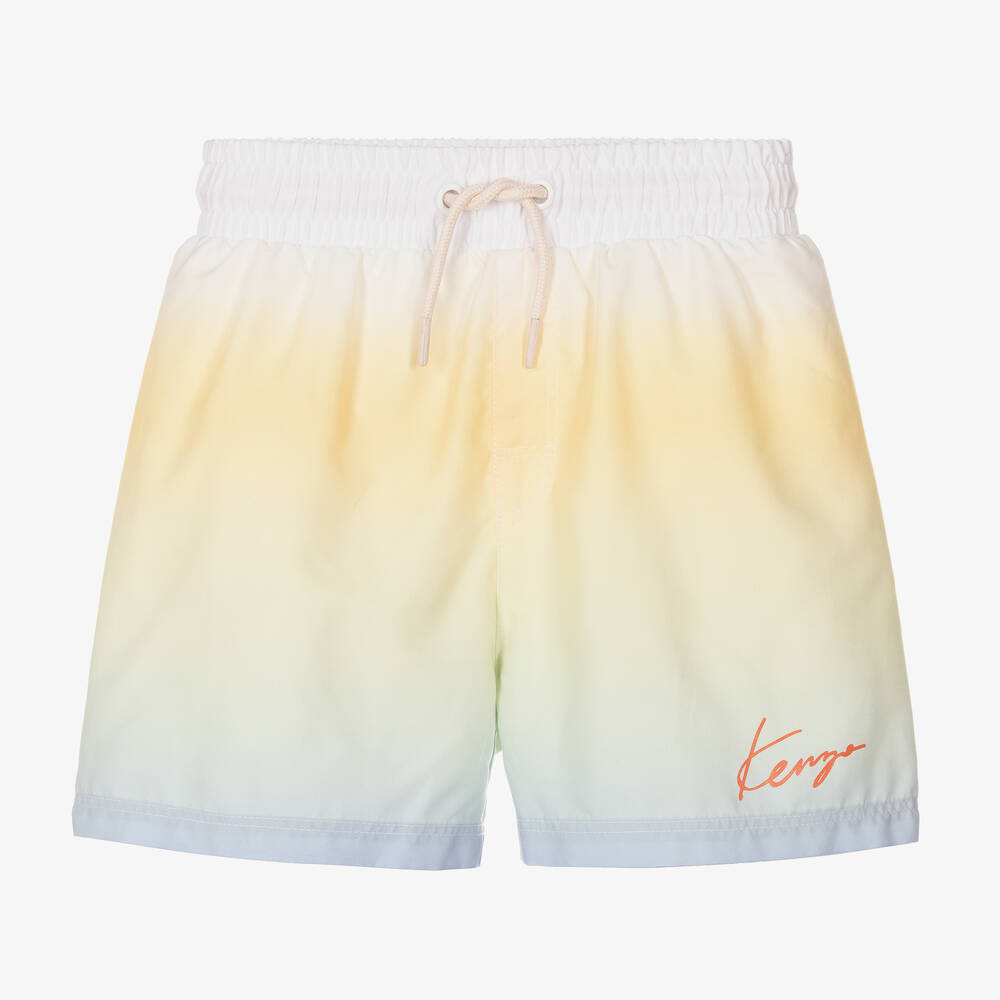 KENZO KIDS - Boys Yellow & Blue Gradient Swim Shorts | Childrensalon