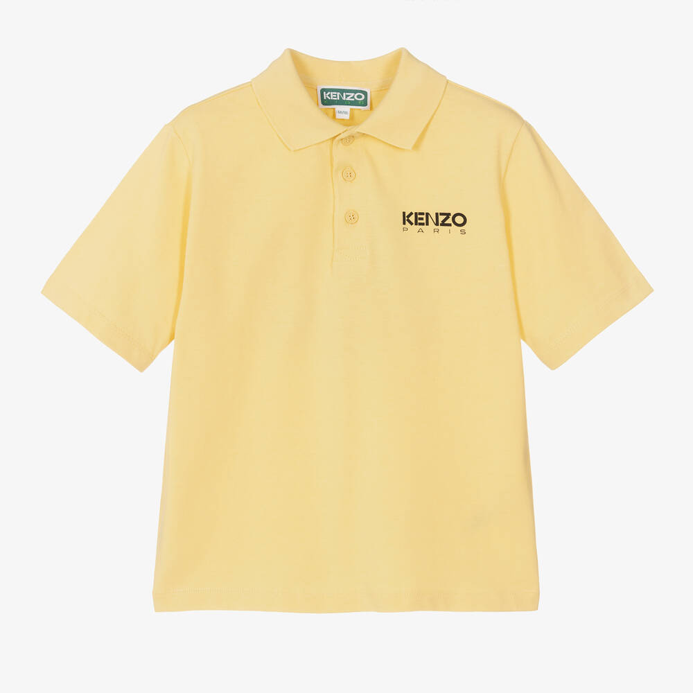 KENZO KIDS - Желтая хлопковая рубашка поло | Childrensalon