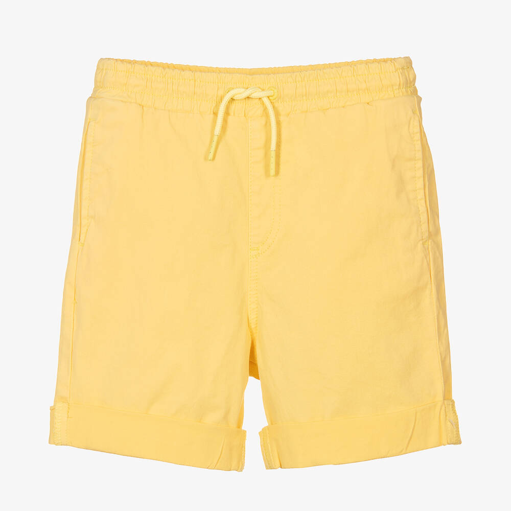 KENZO KIDS - Boys Yellow Cotton Twill Bermuda Shorts | Childrensalon