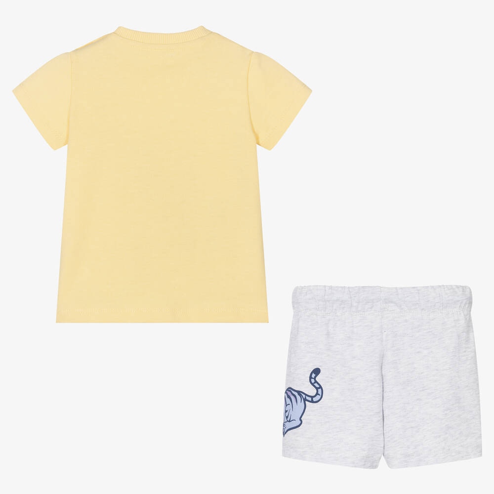 KENZO KIDS-Boys Yellow & Grey Tiger Logo Shorts Set | Childrensalon Outlet