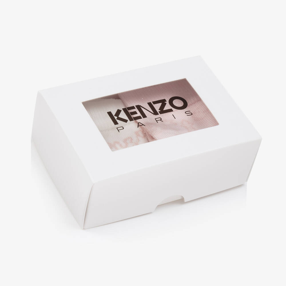KENZO KIDS-Girls Ankle-Length Pink and White Socks Set | Childrensalon Outlet