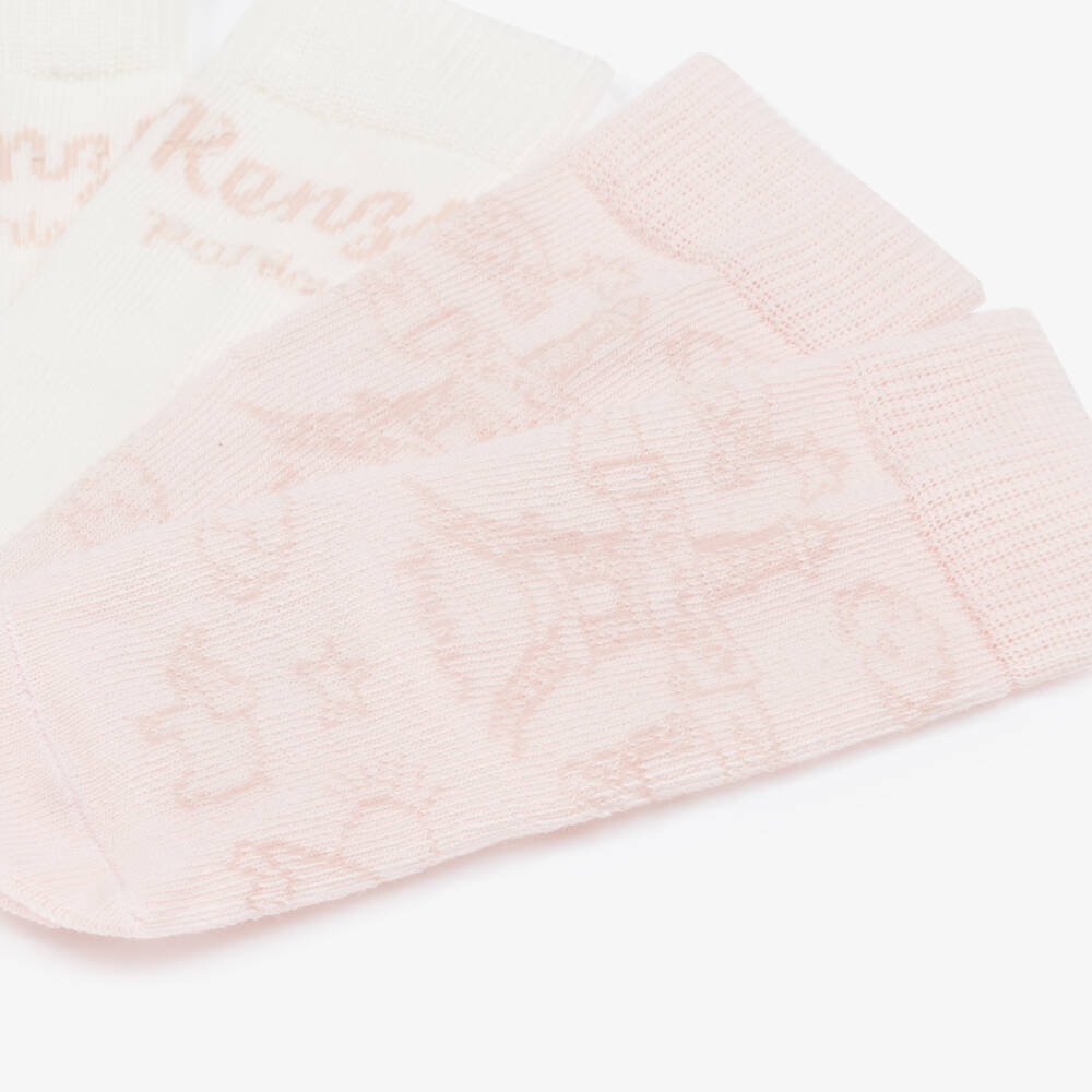 KENZO KIDS-Girls Ankle-Length Pink and White Socks Set | Childrensalon Outlet