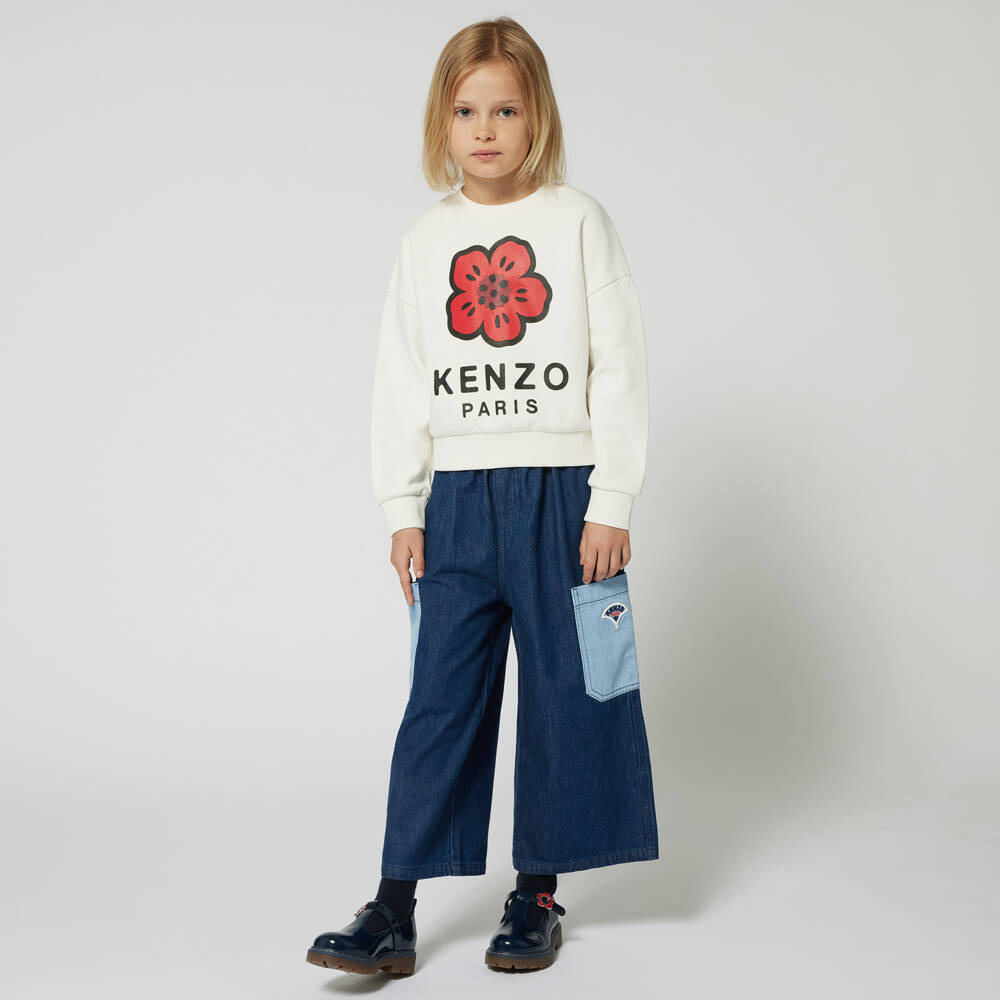 KENZO KIDS-بنطلون جينز أزرق فاتح للبنات | Childrensalon Outlet