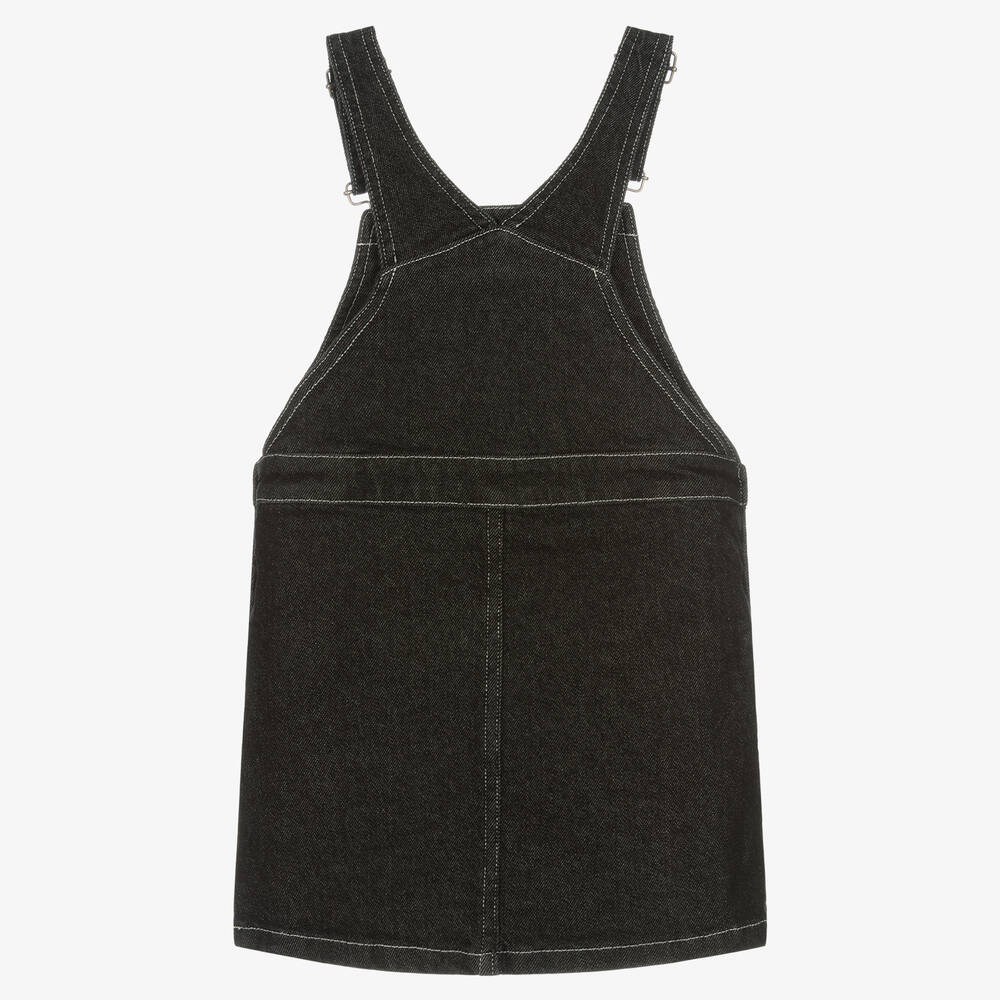 Girls black dungaree dress shop