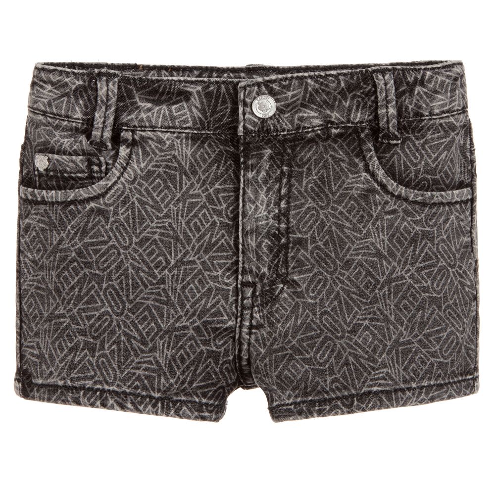 KENZO KIDS - Girls Black Denim Shorts | Childrensalon