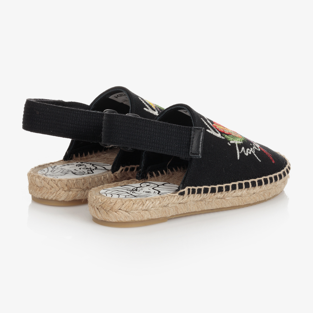 KENZO KIDS-Girls Black Espadrille Sandals | Childrensalon Outlet
