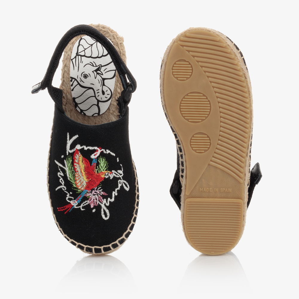 KENZO KIDS-Girls Black Espadrille Sandals | Childrensalon Outlet