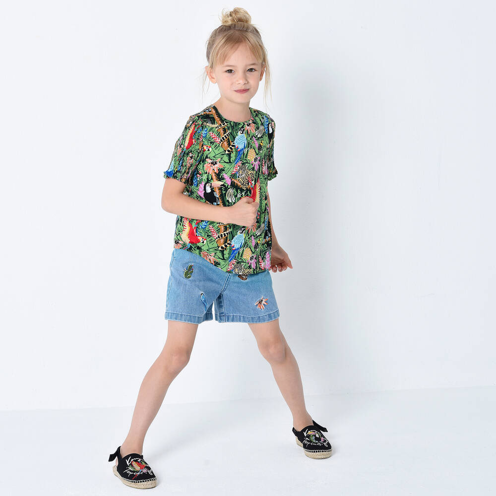 KENZO KIDS-Girls Black Espadrille Sandals | Childrensalon Outlet