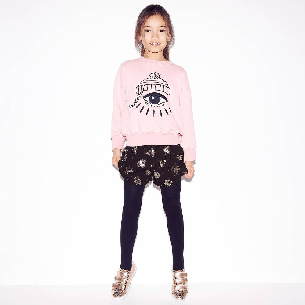 KENZO KIDS-Girls Black & Rose Gold Shorts | Childrensalon Outlet
