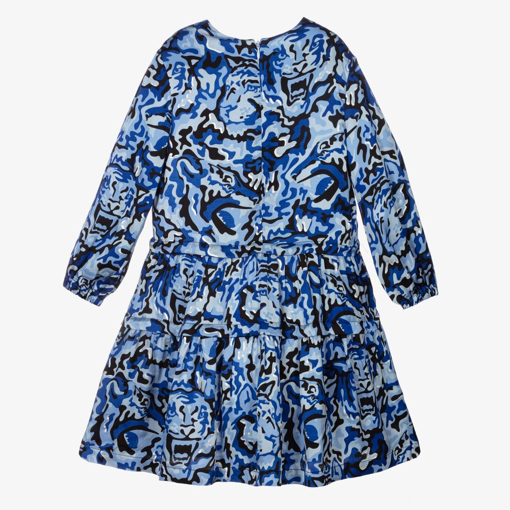 KENZO KIDS-Girls Blue Camo Tiger Dress | Childrensalon Outlet