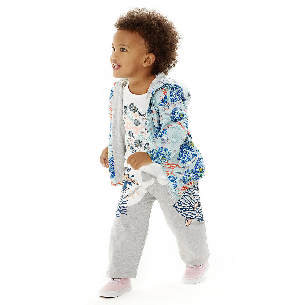 KENZO KIDS - Girls Blue Coral Rain Jacket | Childrensalon Outlet