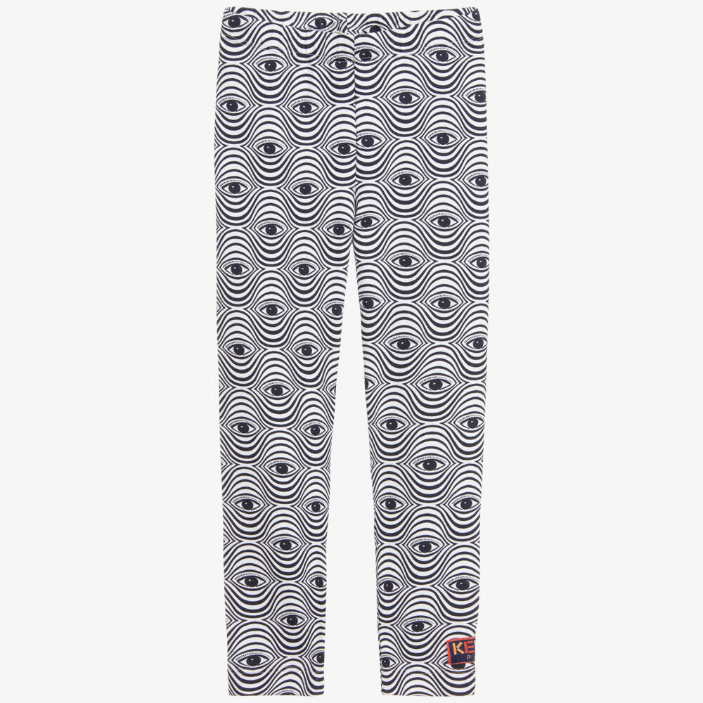 KENZO KIDS-Girls Blue Cotton EYE Leggings | Childrensalon Outlet