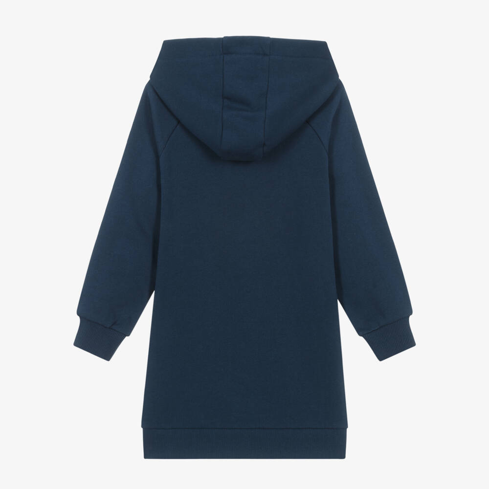 KENZO KIDS-Girls Blue Cotton Hoodie Dress | Childrensalon Outlet