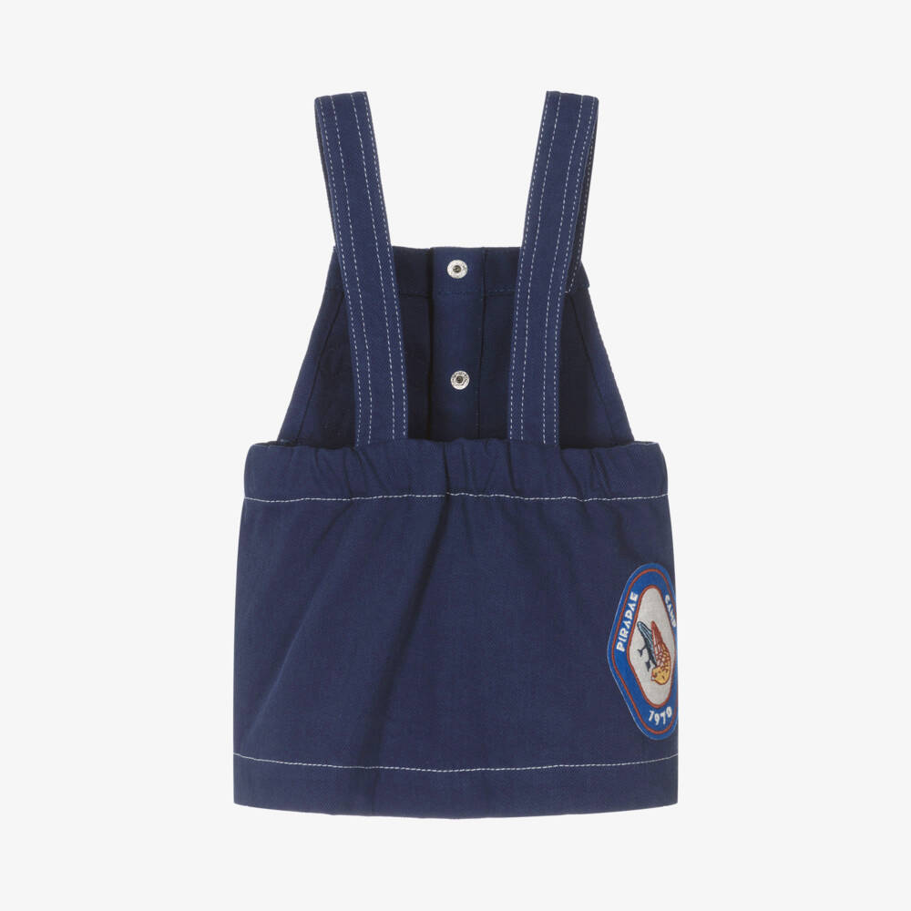 KENZO KIDS-Girls Blue Cotton Pinafore Dress | Childrensalon Outlet
