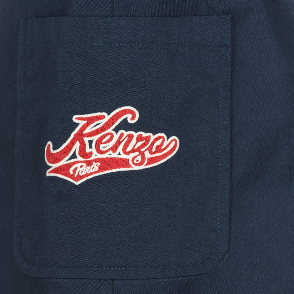 KENZO KIDS-Синяя юбка из хлопкового поплина | Childrensalon Outlet